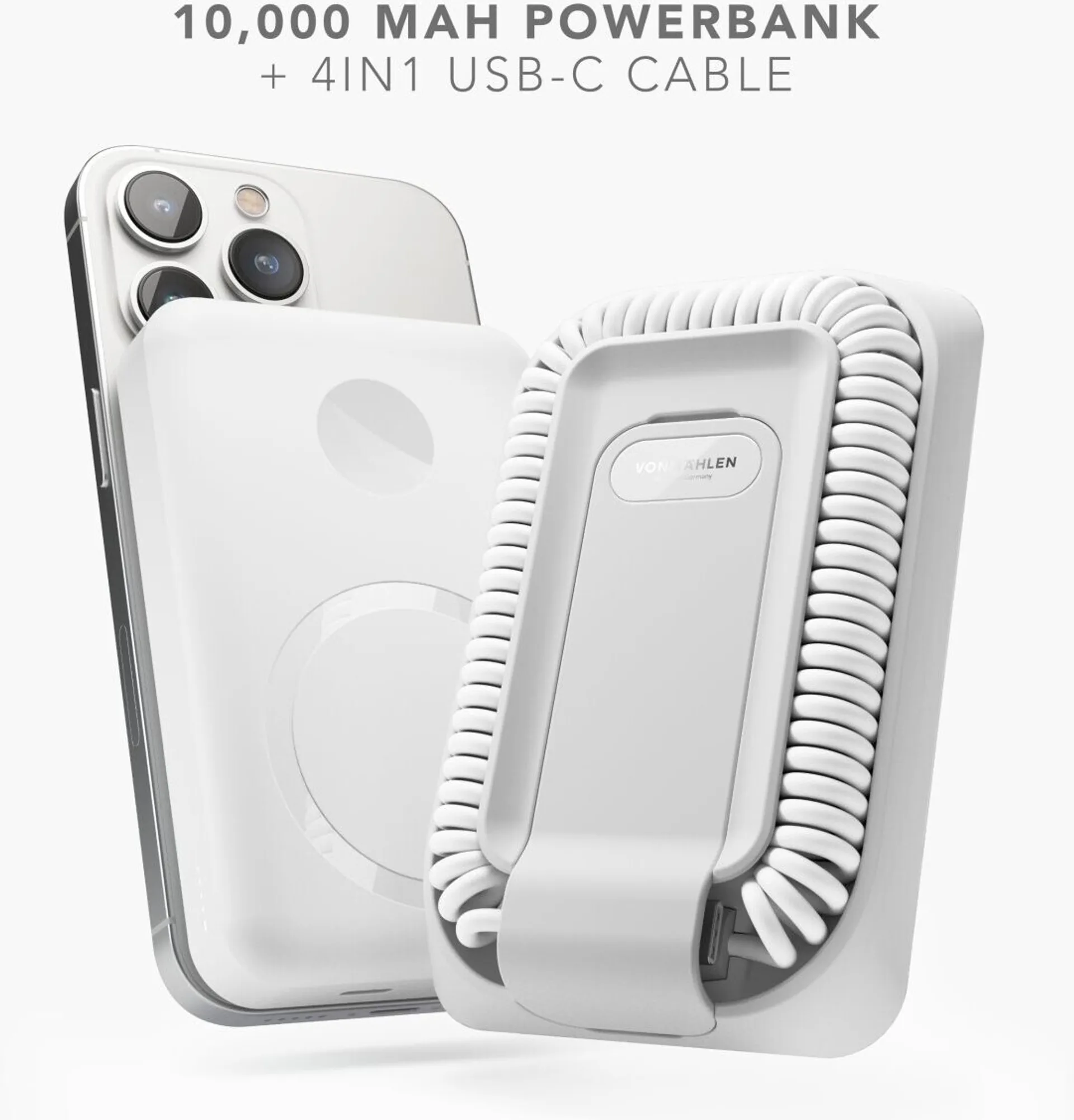 Vonmählen allroundo Pro 10000 mAh Powerbank MagSafe Qi magnetisch USB-C weiß