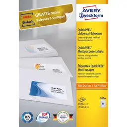 Avery Zweckform, Labels Avery 38 x 21,2mm, A4 — Bild 4