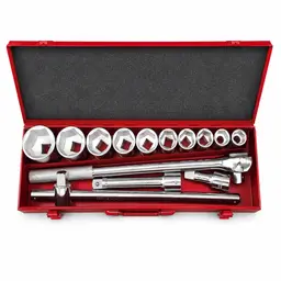 Norauto Steckschlüsselsatz 3/4" 14-tlg Ratschenkasten 22-50 mm Koffer rot — Bild 1